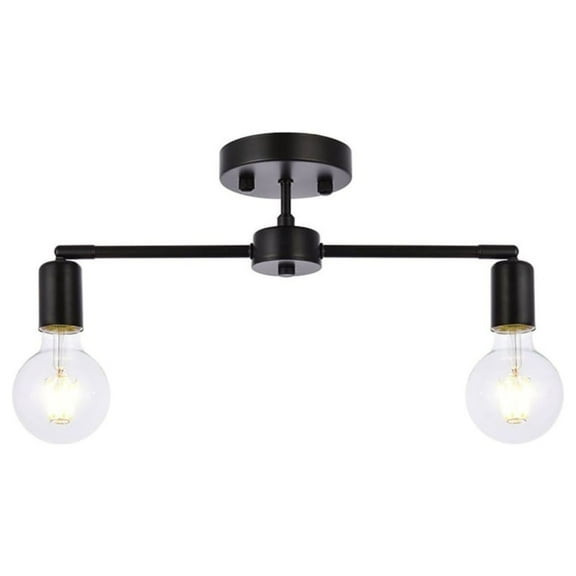 Zane 2 lights black flush mount