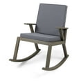 thumbnail image 1 of Zane Outdoor Acacia Wood Rocking Chair with Cushions, Gray and Dark Gray, 1 of 7