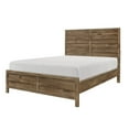 thumbnail image 1 of Zane Transitional Queen Bed, Wood Plank Design, Weathered Pine Veneer- Saltoro Sherpi, 1 of 5