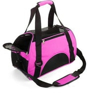 ZaneSun Cat Carrier,Soft-Sided Pet Travel Carrier for Cats,Dogs Puppy Comfort Portable Foldable Pet Bag Airline Approved(rose)