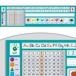 Really Good Stuff 24PK Zaner-Bloser Self-Adhesive Vinyl Desktop Reference Nameplate with Letters, Grid, Colors, Shapes-Traditional Manuscript Name Tags