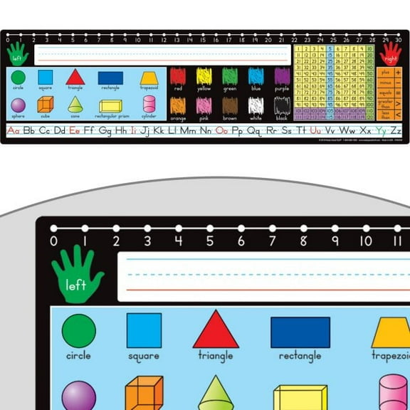 Zaner-Bloser 120 Grid with Number Line Self-Adhesive Vinyl Desktop Helpers - Set Of 24