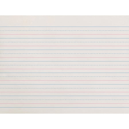 Zaner-Bloser Dotted Midline Newsprint Paper - 500 Sheets - 0.63" Ruled - Unruled - 10 1/2" x 8" - White Paper - Grade - 500 / Pack | Bundle of 5 Packs