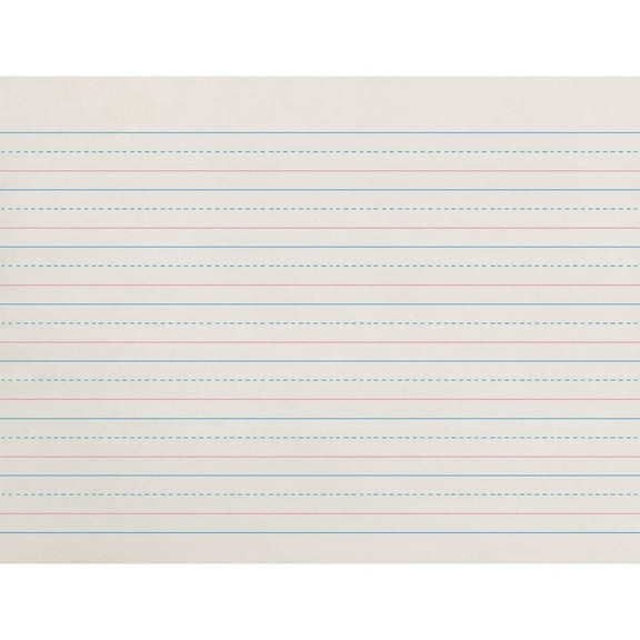 Zaner-Bloser Dotted Midline Newsprint Paper - 500 Sheets Ruled White