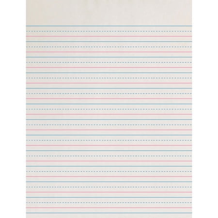 Zaner-Bloser Dotted Midline Newsprint Paper - Letter Sheets Ruled White