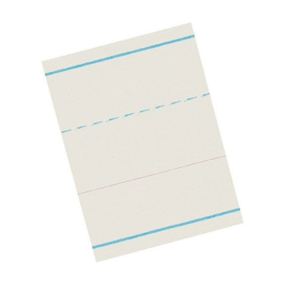 Zaner-Bloser, PACZP2610, Broken Midline Ruled Paper, 500 Per Ream