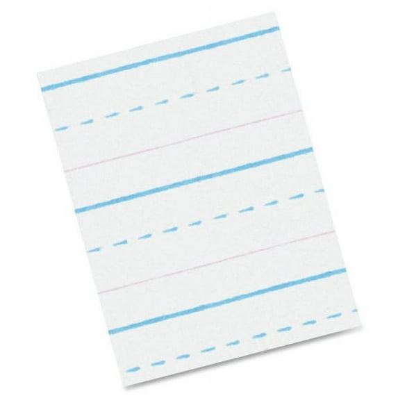 Zaner-Bloser Sulphite Handwriting Paper, Dotted Midline, Grade 2, 1/2" x 1/4" x 1/4" Ruled Long, 10-1/2" x 8", 500 Sheets