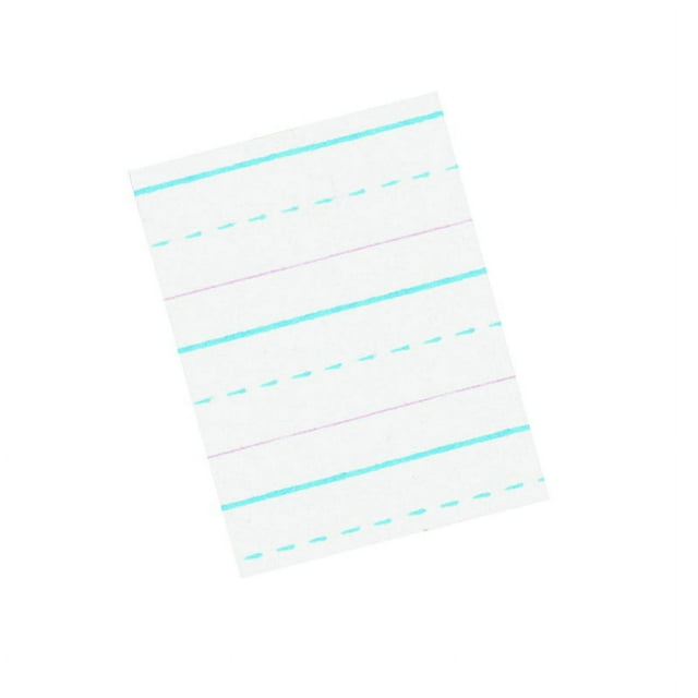 Zaner-Bloser, Sulphite Handwriting Paper, Dotted Midline, Grade 2, 1/2" x 1/4" x 1/4" Ruled Long, 10-1/2" x 8", 500 Sheets | Bundle of 10 Packs, White