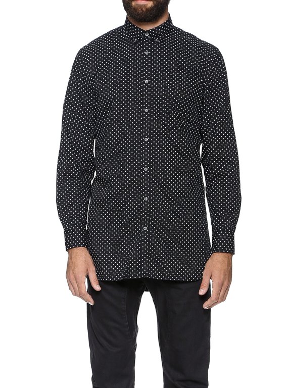 Men's Eight Foot Long Sleeve Shirt Small Black Fly Print