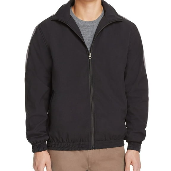 Zanerobe Mens Solid Track Jacket, Black, Large