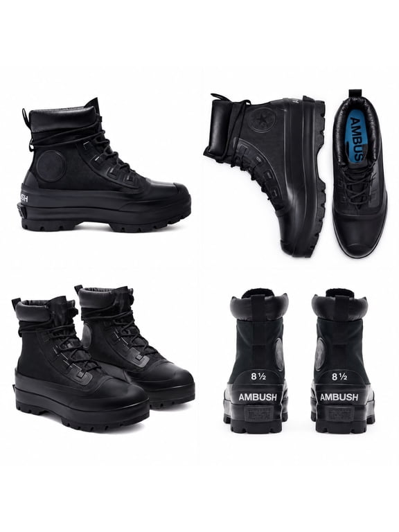 Zang Fashion Unisex Adult Converse x AMBUSH CTAS Duck Boot Hi, Black, Size 6.5