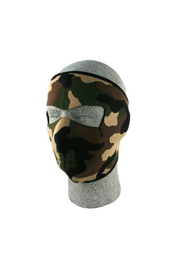 Wnfm118 Neoprene Face Mask, Woodland Camouflage
