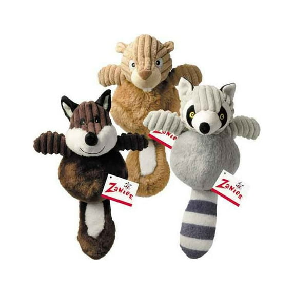 PetEdge ZW2811 04 13 Zanies Country Crew Raccoon Dog Toys - Pack of 4