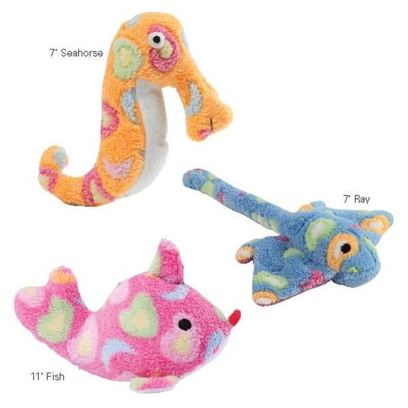 Zanies Sea Charmer Dog Toys, Orange Stingray, 11"