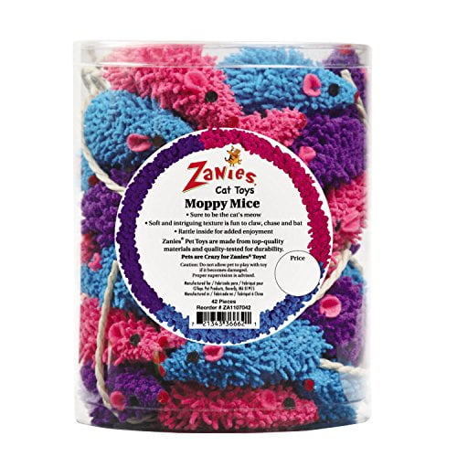 Zanies Za11070 42 42Piece Moppy Mice Canister Set Toy