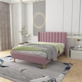 thumbnail image 1 of Zanmintaobo Upholstered Platform Bed Frame with Tufted Wingback, Full Size, Pink, 1 of 8