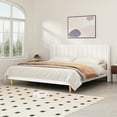 thumbnail image 1 of Zanmintaobo Upholstered Platform Bed Frame with Tufted Wingback, King Size, Cream, 1 of 3