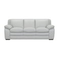 thumbnail image 1 of Zanna Contemporary Sofa in Genuine Dove Gray Leather with Brown Wood Legs, 1 of 7