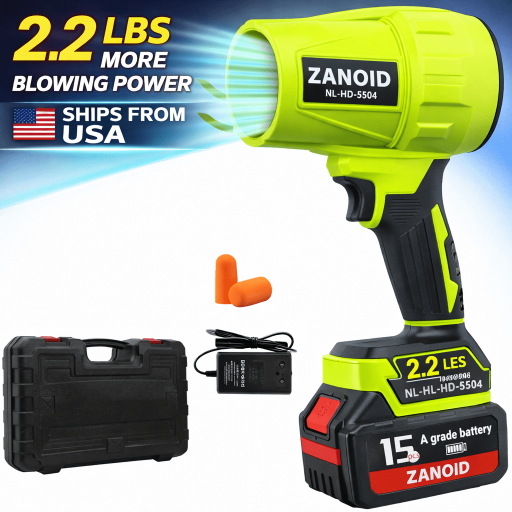 Zanoid 20V Cordless Leaf Blower 30000RPM Brushless Motor, Portable Jet Fan for Car Drying Dust Blow