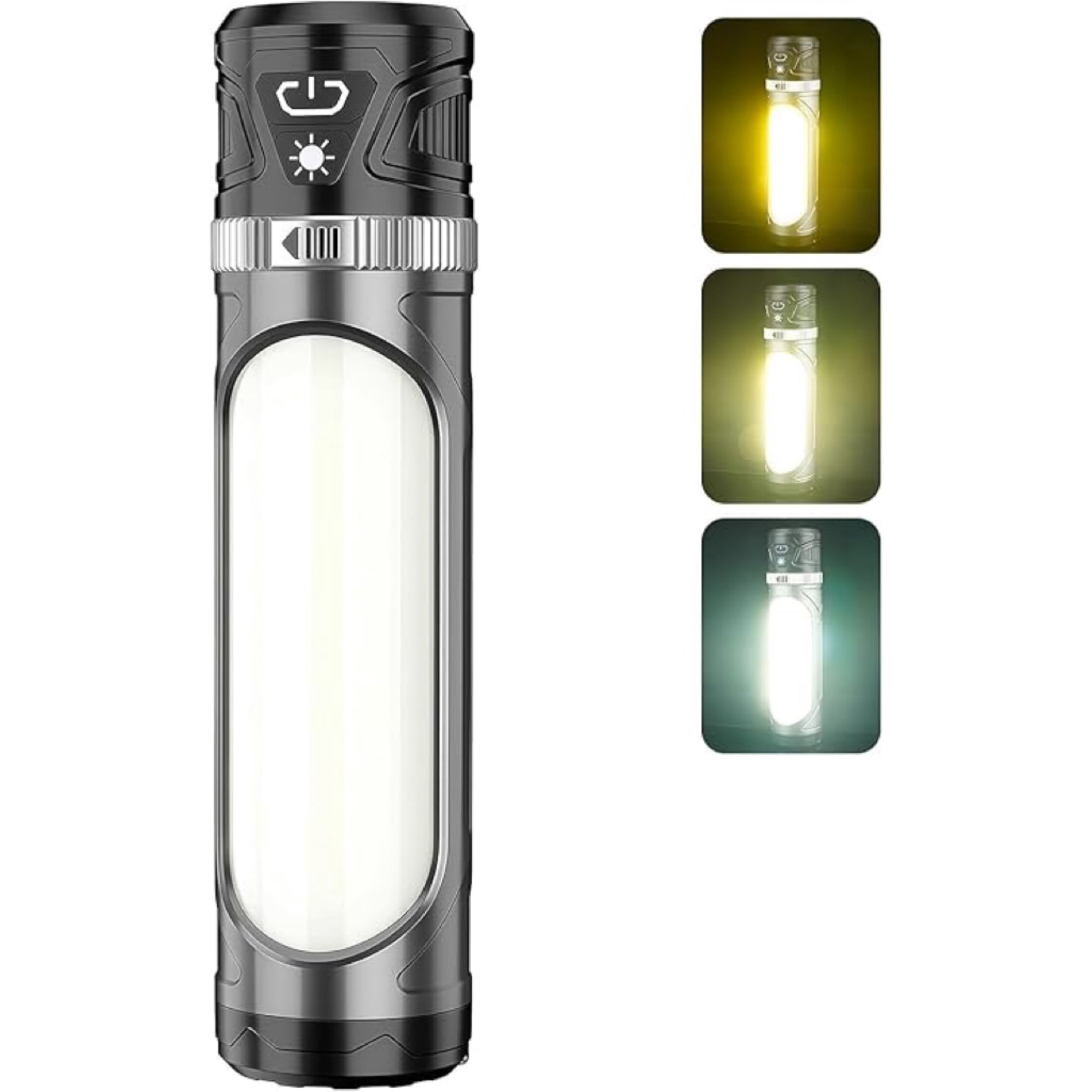Zanoid Rechargeable LED Flashlight 4000mAh, Magnetic Work Light 3 Color Temps for Camping Hunting