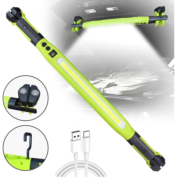 Zanoid Rechargeable LED Work Light Bar, 2600mAh Magnetic Under Hood Light for Car Repair (green)