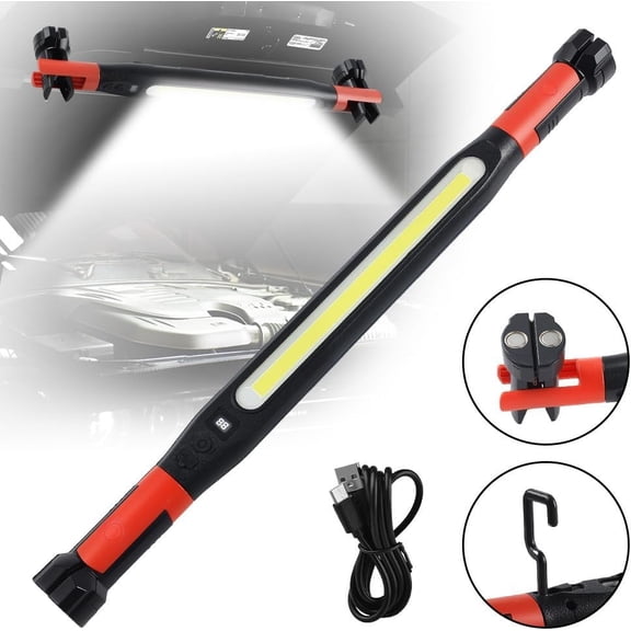 Zanoid Rechargeable LED Work Light Bar, 2600mAh Magnetic Under Hood Light for Car Repair(red)