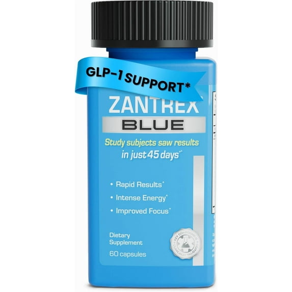 Zantrex Blue Energy & Thermogenesis Boost Energy Supplement for Appetite Control, Increased Calorie Burn and Supports GLP-1 Levels | 84 Capsules