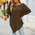 thumbnail image 1 of Zpanxa Fall Shirts Sales Womens Autumn Winter Plus Size Pullover Tops Casual Long Sleeve Blouse Sweatshirt, Coffee, XXXXL, 1 of 8