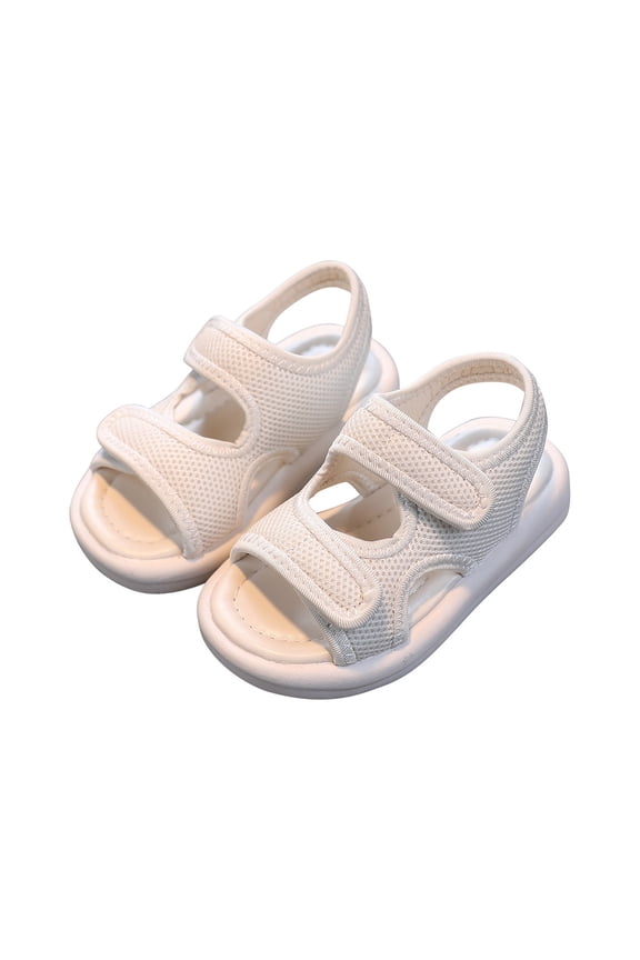 Sandals on, Kids Sandals, Toddler Sandals, Baby Girls Boys Children's Beach Shoes Soft Sole Toe Crash Sandals Roman Sandals, Beige, 18-24 Months