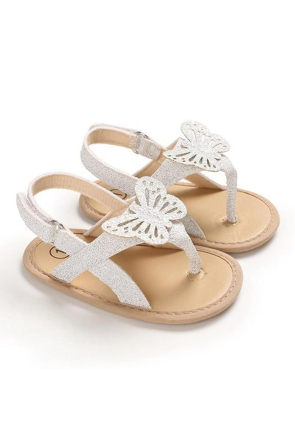 Zanvin Sandals, Kids Sandals, Toddler Sandals, Infant Baby Girls Sandals Shoes Butterfly Causal Summer Newborn Flat Soft Shoes, White, 13