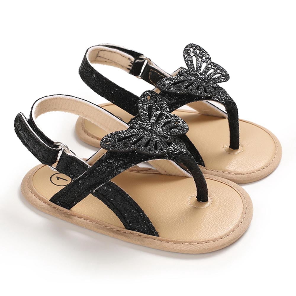 Zanvin Sandals on Clearance, Kids Sandals, Toddler Sandals, Baby Girls Sandals Shoes Butterfly Causal Summer Flat Soft Shoes, Black, 12