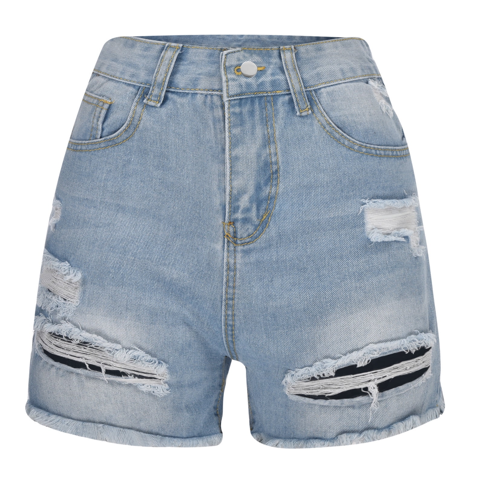 Summer jeans shorts with buttons