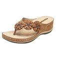 thumbnail image 1 of Zanvin Women's Sandals Shoes, up to 30% off, Flip Flops for Women, Stretch Orthotic Slide Sandals Cross Sandals Woven Beach Wedge Slippers Shoes, Brown, 42, 1 of 6