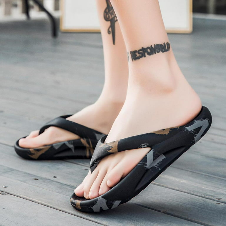 Zanvin Womens Sandals Clearance Couple Women Men Orthotic Flip Flops Arch  Support Soft Thong Sandals Slippers, Black, 35-36