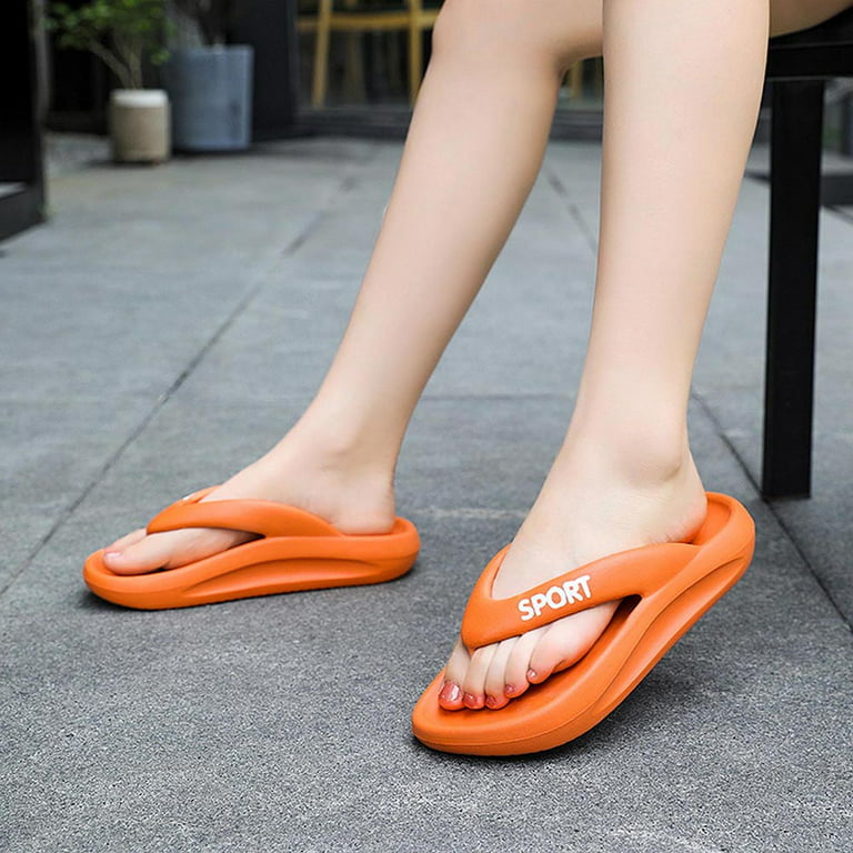Zanvin Womens Sandals Clearance Couple Women Orthotic Flip Flops Arch  Support Soft Thong Sandals Slippers, Orange, 37-38