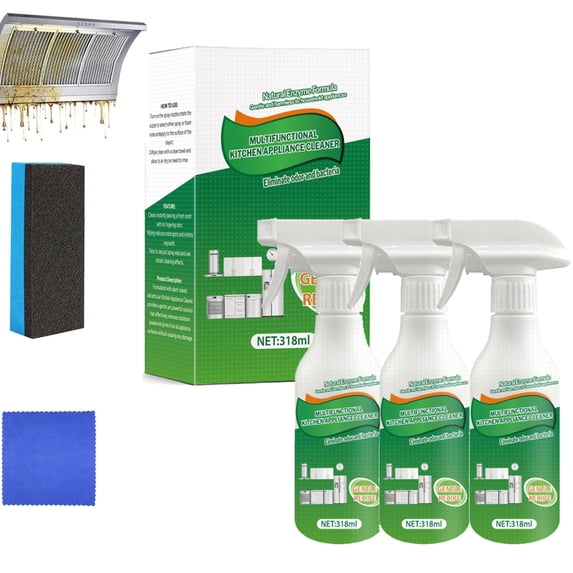Zanvori Kitchen Cleaner, 2026 New Clean Multi-Purpose Cleaner, Cleanse Natural Formula to Household Appliances, Natural Multi-Purpose Cleaner to Household Appliances (3PCS)