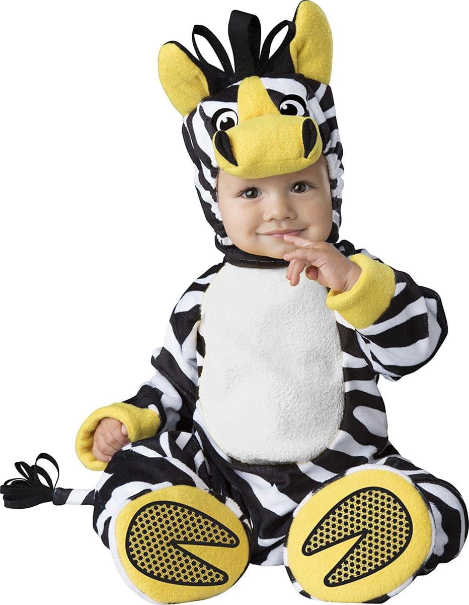 Wild Zebra Kids Jumpsuit Costume – Hooded With Mane & Tail, Safari Animal Halloween Outfit