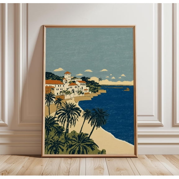 Zanzibar Beach Stone Town Palm Coast Wall Art Tanzania Island Travel Print, Unframed Paper Print