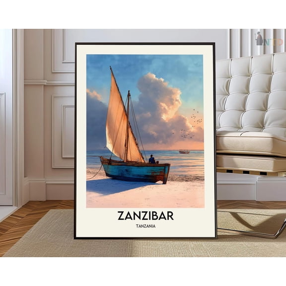 Zanzibar Stone Town Poster, Unframed Paper Poster 8x10in