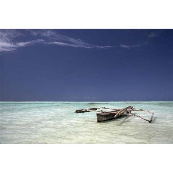Zanzibar Tanzania; Dhow In Shallow Water Poster Print