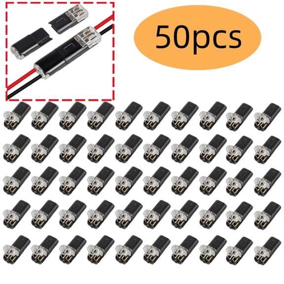Zanzike 50 Pieces Quick Clip Fasteners, LED Wire Connectors, Led Strips Wire Connector, Purpose On Blocks Connector for Splicing Speaker Trailer Audio Marine Car Vehicle Battery Truck Ground