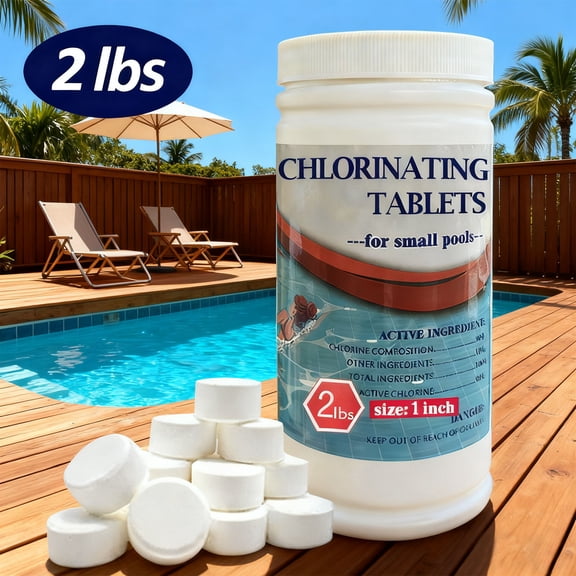Zanzio 1 inch 2lbs Cleaning Tablets Mutifunctional for House Cleaning, Pool, Pond, Toilet, Bathroom Drain, Sewer, Kitchen, Hot Tub and Spa, Easy to Use