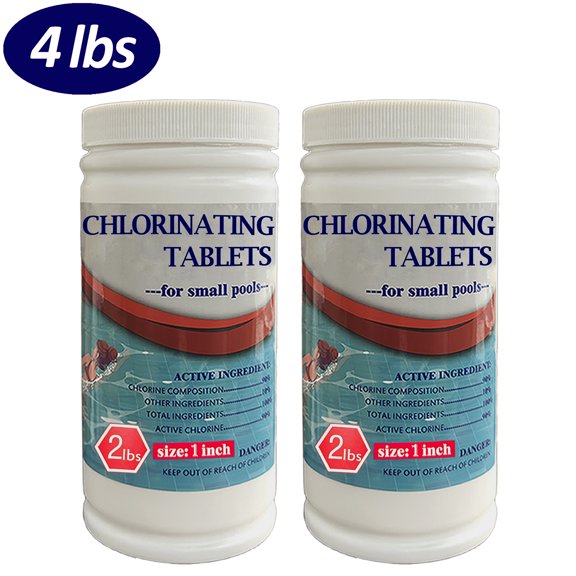 Zanzio 1 inch 4lbs Cleaning Tablets Mutifunctional for House Cleaning, Pool, Pond, Toilet, Bathroom Drain, Sewer, Kitchen, Hot Tub and Spa, 2 Bottles, Easy to Use