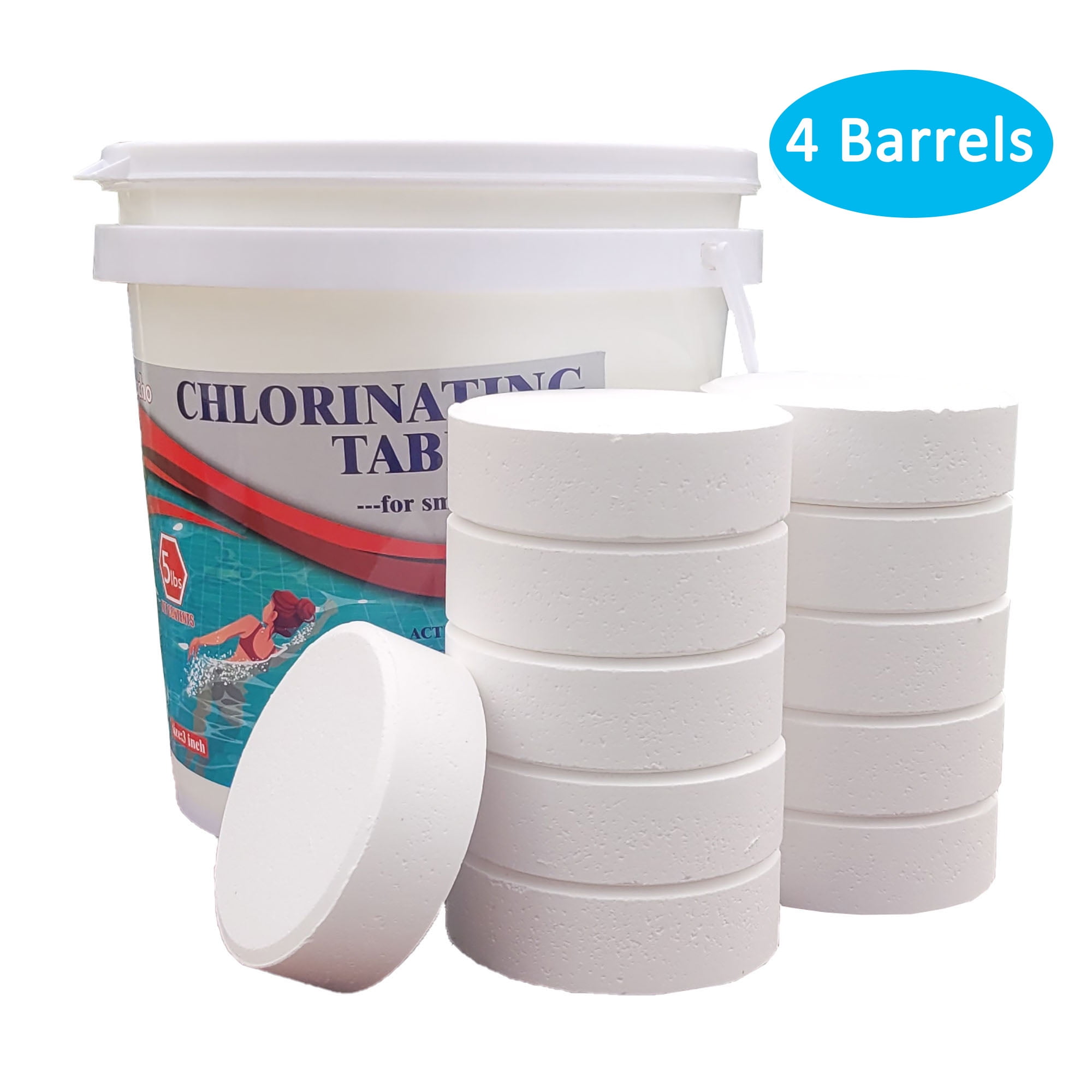 Zanzio 3 inch Chlorine Tablets for Swimming Pool Cleaning 20LB Chlorinating Tablet Hot Tubs and