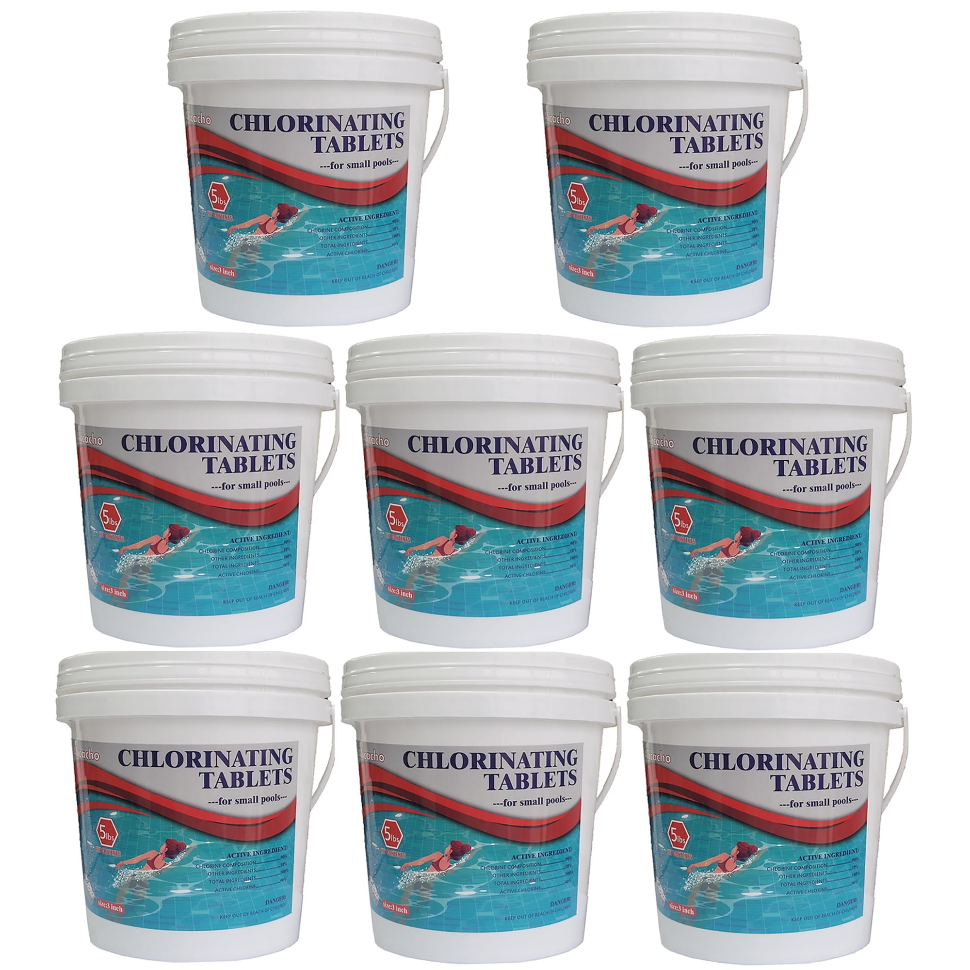 Zanzio 40 lbs 3 Inch Chlorine Tablets Swimming Pool & Spa Chlorinating Tablets for Tub Effective