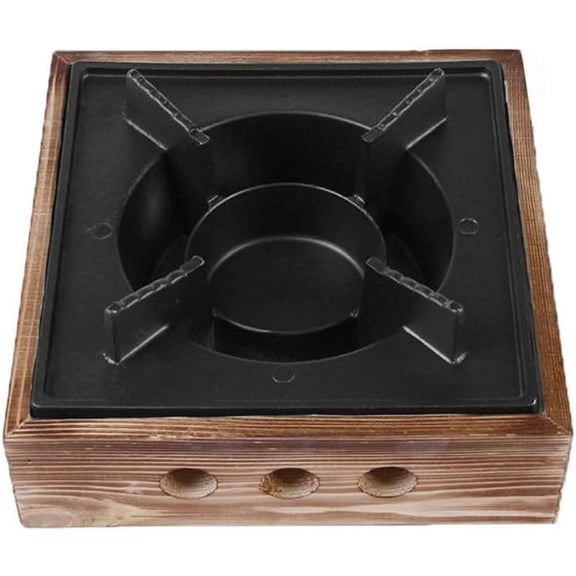 Zaoalife Alcohol Stove for Fuel for Chafing Dishes, Retro Solid Fuel Stove with Wooden Design, Portable Commercial Grade Alcohol Stove Fuel Compatible Heater for Restaurant Cafe Camping