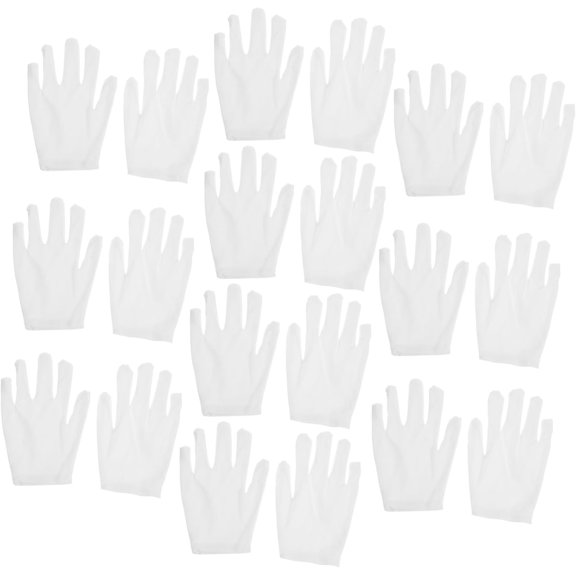 Zaoz 10Pairs White Cotton Jewelry Gloves for Inspection Polishing Handling Soft Breathable Coin Gloves for Jewelry Care and Formal Events A418