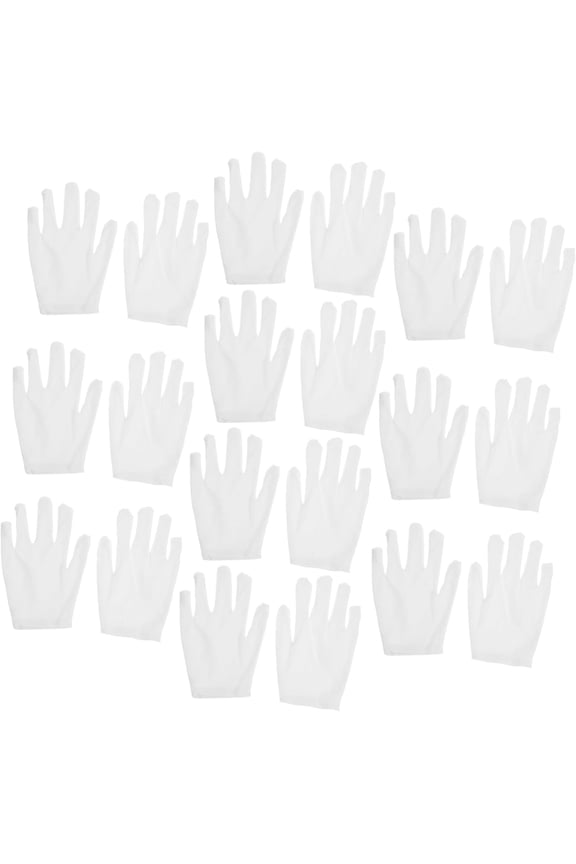 10Pairs White Cotton Jewelry Gloves for Inspection Polishing Handling Soft Breathable Coin Gloves for Jewelry Care and Formal Events A418