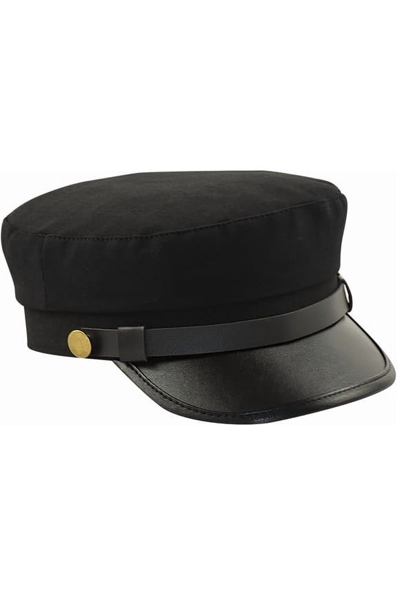 Zaoz Black Chauffeur Hat Flat Beret Hat Taxi Driver Hat for Men Role Playing Hat Vintage Newsboy Hat Festival Costume Hat A418