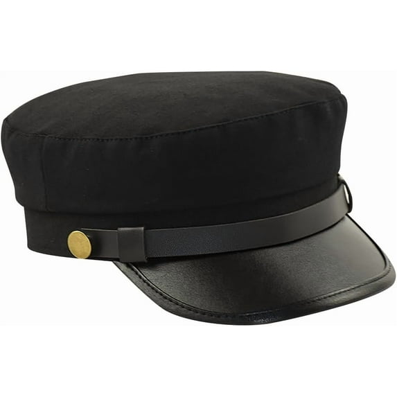 Zaoz Black Chauffeur Hat Flat Beret Hat Taxi Driver Hat for Men Role Playing Hat Vintage Newsboy Hat Festival Costume Hat A418